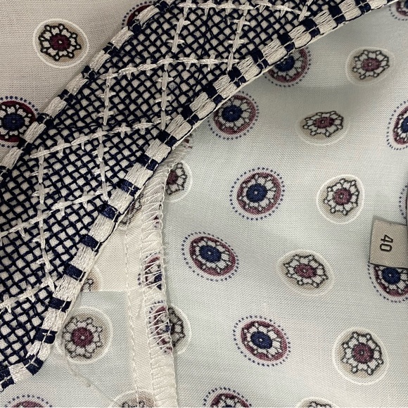 Elegant Navy and White Women's Tunic Top - Picture 3 of 5